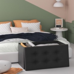 Puff o Banco de almacenaje Plegable- Taburete Reposapiés Otomana- Baúl de Almacenamiento para Cama- Dormitorio- salón