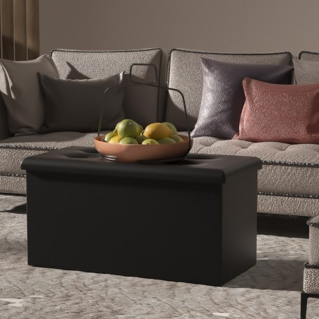 Puff o Banco de almacenaje Plegable- Taburete Reposapiés Otomana- Baúl de Almacenamiento para Cama- Dormitorio- salón