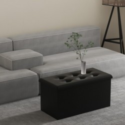 Puff o Banco de almacenaje Plegable- Taburete Reposapiés Otomana- Baúl de Almacenamiento para Cama- Dormitorio- salón
