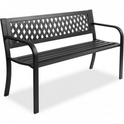 Banco de Jardín Exterior de Metal 2-3 Plazas | Asiento de Acero Resistente | Ideal para Terraza, Patio, Porche o Balcón