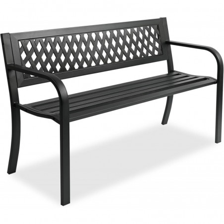 Banco de Jardín Exterior de Metal 2-3 Plazas | Asiento de Acero Resistente | Ideal para Terraza, Patio, Porche o Balcón