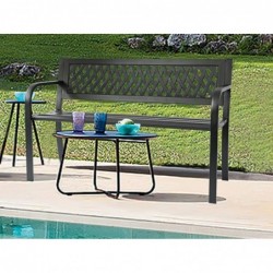 Banco de Jardín Exterior de Metal 2-3 Plazas | Asiento de Acero Resistente | Ideal para Terraza, Patio, Porche o Balcón