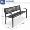 Banco de Jardín Exterior de Metal 2-3 Plazas | Asiento de Acero Resistente | Ideal para Terraza, Patio, Porche o Balcón