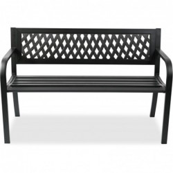 Banco de Jardín Exterior de Metal 2-3 Plazas | Asiento de Acero Resistente | Ideal para Terraza, Patio, Porche o Balcón