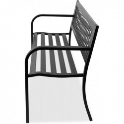 Banco de Jardín Exterior de Metal 2-3 Plazas | Asiento de Acero Resistente | Ideal para Terraza, Patio, Porche o Balcón