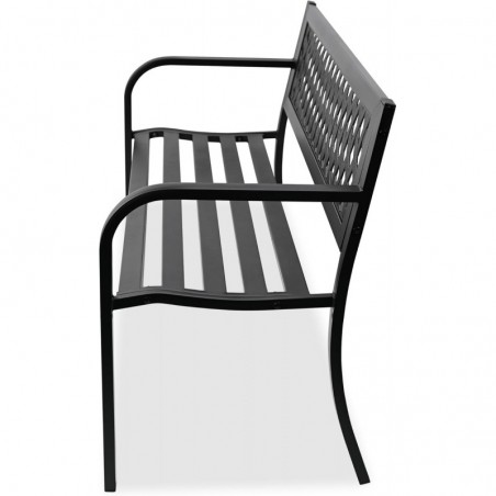 Banco de Jardín Exterior de Metal 2-3 Plazas | Asiento de Acero Resistente | Ideal para Terraza, Patio, Porche o Balcón