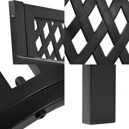 Banco de Jardín Exterior de Metal 2-3 Plazas | Asiento de Acero Resistente | Ideal para Terraza, Patio, Porche o Balcón