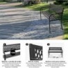 Banco de Jardín Exterior de Metal 2-3 Plazas | Asiento de Acero Resistente | Ideal para Terraza, Patio, Porche o Balcón