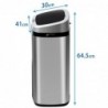 Cubo de Basura Automatico con Sensor de Movimiento inteligente Acero INOX. Ideal Cocina, Baño, Wc u Oficina.