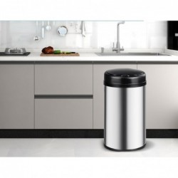 Cubo de Basura Automático T-LOVENDO con Sensor de Movimiento Acero Inoxidable - Apertura Sin Contacto para Cocina y Baño