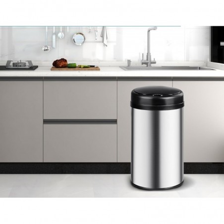 Cubo de Basura Automático T-LOVENDO con Sensor de Movimiento Acero Inoxidable - Apertura Sin Contacto para Cocina y Baño