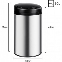Cubo de Basura Automático T-LOVENDO con Sensor de Movimiento Acero Inoxidable - Apertura Sin Contacto para Cocina y Baño