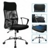 Silla de Oficina ergonómica para Escritorio u Oficina. Respaldo Alto de Malla Transpirable y Piel sintética. Giratoria