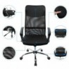 Silla de Oficina ergonómica para Escritorio u Oficina. Respaldo Alto de Malla Transpirable y Piel sintética. Giratoria