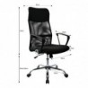 Silla de Oficina ergonómica para Escritorio u Oficina. Respaldo Alto de Malla Transpirable y Piel sintética. Giratoria
