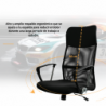 Silla de Oficina ergonómica para Escritorio u Oficina. Respaldo Alto de Malla Transpirable y Piel sintética. Giratoria