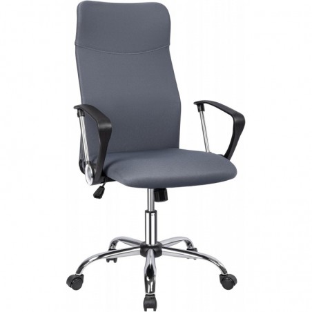 Silla de Oficina Ergonómica con Respaldo Alto de Malla Transpirable y Piel Sintética - Giratoria con Reposabrazos