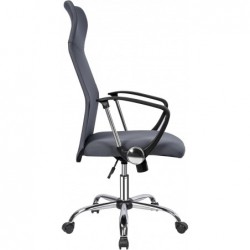 Silla de Oficina Ergonómica con Respaldo Alto de Malla Transpirable y Piel Sintética - Giratoria con Reposabrazos