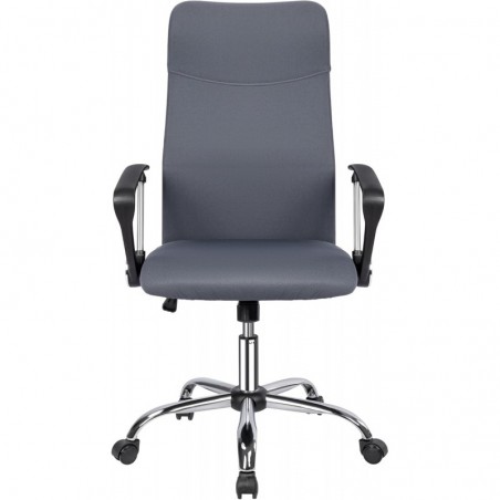 Silla de Oficina Ergonómica con Respaldo Alto de Malla Transpirable y Piel Sintética - Giratoria con Reposabrazos