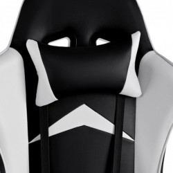 Silla Gaming Ergonómica Reclinable con Cojín Lumbar y Cervical | Respaldo Alto Acolchado | Altura ajustable | Ruedas