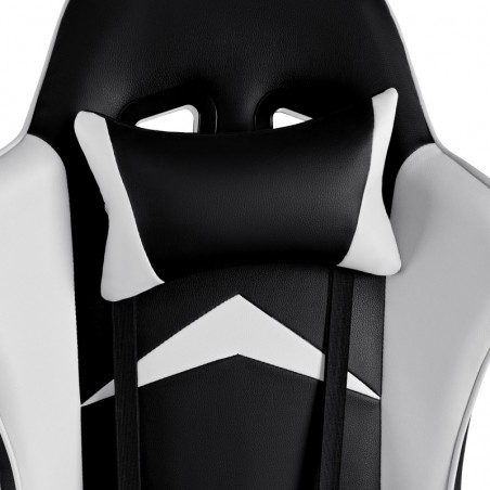 Silla Gaming Ergonómica Reclinable con Cojín Lumbar y Cervical - Respaldo Alto Acolchado y Altura Ajustable con Ruedas