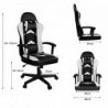 Silla Gaming Ergonómica Reclinable con Cojín Lumbar y Cervical | Respaldo Alto Acolchado | Altura ajustable | Ruedas