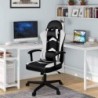 Silla Gaming Ergonómica Reclinable con Cojín Lumbar y Cervical | Respaldo Alto Acolchado | Altura ajustable | Ruedas