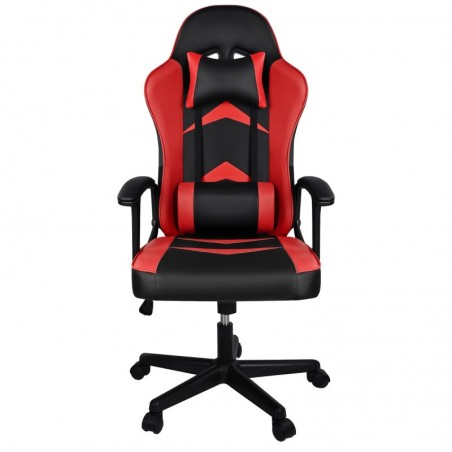 Silla Gaming Ergonómica Reclinable con Cojín Lumbar y Cervical - Respaldo Alto Acolchado y Altura Ajustable con Ruedas
