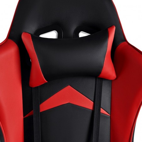 Silla Gaming Ergonómica Reclinable con Cojín Lumbar y Cervical - Respaldo Alto Acolchado y Altura Ajustable con Ruedas