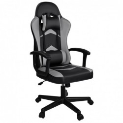 Silla Gaming Ergonómica Reclinable con Cojín Lumbar y Cervical - Respaldo Alto Acolchado y Altura Ajustable con Ruedas
