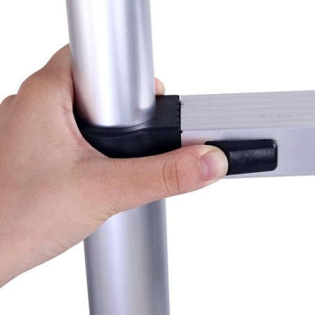 Escalera Telescópica de Aluminio Extensible y Plegable - Compacta, Ligera, Portátil y Antideslizante para Casa