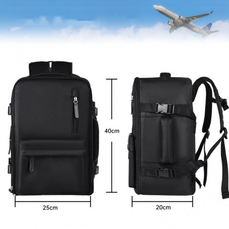 Mochila de Viaje para Cabina de Avión 40x20x25 cm 20L - Equipaje de Mano Bajo el Asiento con Puerto USB para Ryanair