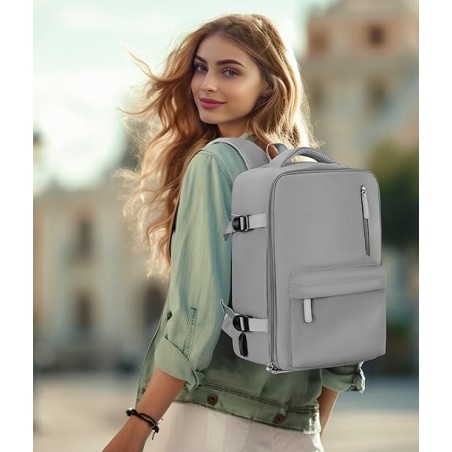 Mochila de Viaje para Cabina de Avión 40x20x25 cm 20L - Equipaje de Mano Bajo el Asiento con Puerto USB para Ryanair