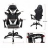 Silla Gaming Ergonómica Reclinable con Cojín Lumbar y Cervical | Altura Ajustable, Reposabrazos Acolchados, Ruedas 360°