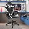 Silla Gaming Ergonómica Reclinable con Cojín Lumbar y Cervical | Altura Ajustable, Reposabrazos Acolchados, Ruedas 360°