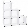 Armario Modular Cubos. Estantería Zapatero plástico Blanco. Librería Moderna. Ahorra Espacio. Salon, baño. 6 Cubos