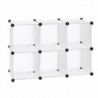 Armario Modular Cubos. Estantería Zapatero plástico Blanco. Librería Moderna. Ahorra Espacio. Salon, baño. 6 Cubos