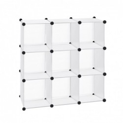 Armario Modular Cubos. Estantería Zapatero plástico Blanco. Librería Moderna. Ahorra Espacio. Salon, baño. 6 Cubos