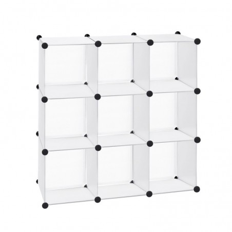 Armario Modular Cubos. Estantería Zapatero plástico Blanco. Librería Moderna. Ahorra Espacio. Salon, baño. 6 Cubos