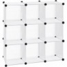 Armario Modular Cubos. Estantería Zapatero plástico Blanco. Librería Moderna. Ahorra Espacio. Salon, baño. 9 Cubos