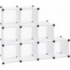 Armario Modular Cubos. Estantería Zapatero plástico Blanco. Librería Moderna. Ahorra Espacio. Salon, baño. 9 Cubos