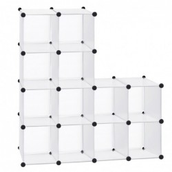Armario Modular Cubos. Estantería Zapatero plástico Blanco. Librería Moderna. Ahorra Espacio. Salon, baño. 12 Cubos