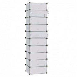 Zapatero Modular con 10 Estantes Cubos - Organizador de Zapatos y Almacenaje 40x17x30 cm por Compartimento