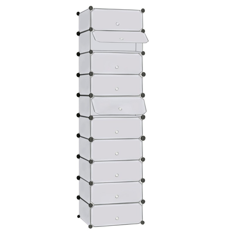 Zapatero Modular con 10 Estantes Cubos - Organizador de Zapatos y Almacenaje 40x17x30 cm por Compartimento