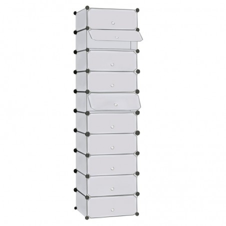 Zapatero Modular con 10 Estantes Cubos - Organizador de Zapatos y Almacenaje 40x17x30 cm por Compartimento