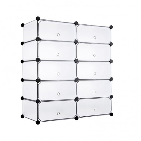 Zapatero Modular con 10 Estantes Cubos - Organizador de Zapatos y Almacenaje 40x17x30 cm por Compartimento