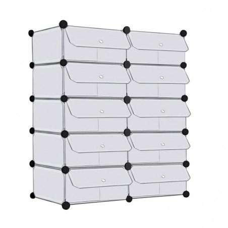 Zapatero Modular con 10 Estantes Cubos - Organizador de Zapatos y Almacenaje 40x17x30 cm por Compartimento