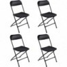 Pack de 4 Sillas Plegables de plástico para comedor, patio, cocina, camping. Ahorra espacio. Estructura metálica.