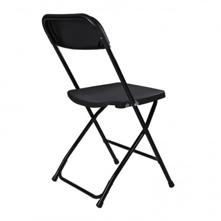 Pack de 4 Sillas Plegables de Plástico con Estructura Metálica - Sillas para Comedor, Patio, Cocina y Camping