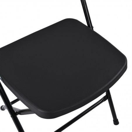 Pack de 4 Sillas Plegables de Plástico con Estructura Metálica - Sillas para Comedor, Patio, Cocina y Camping